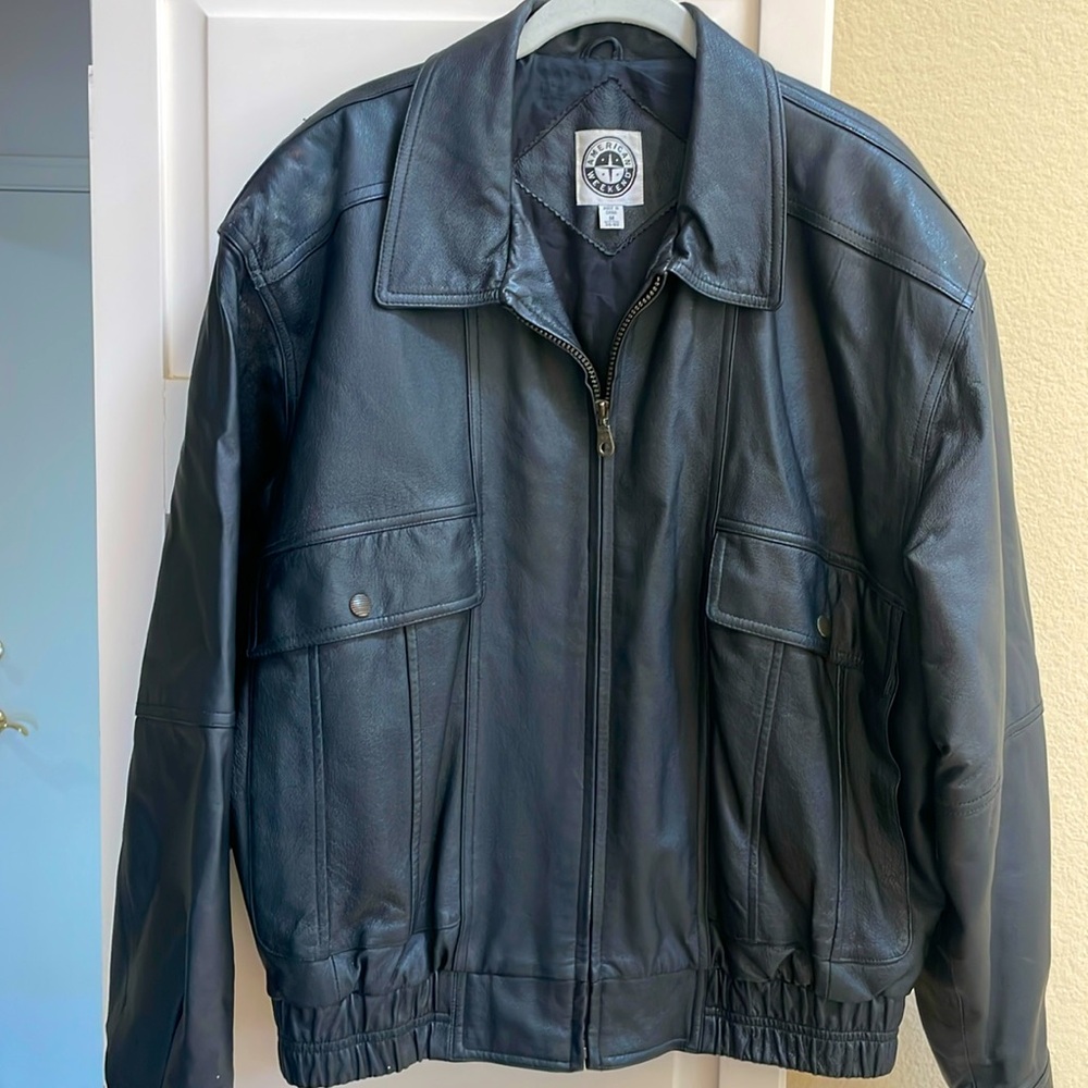 American Weekend Leather Bomber Coat Mens Medium